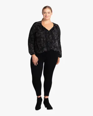 Jessamy Peasant Blouse | Black / Tan