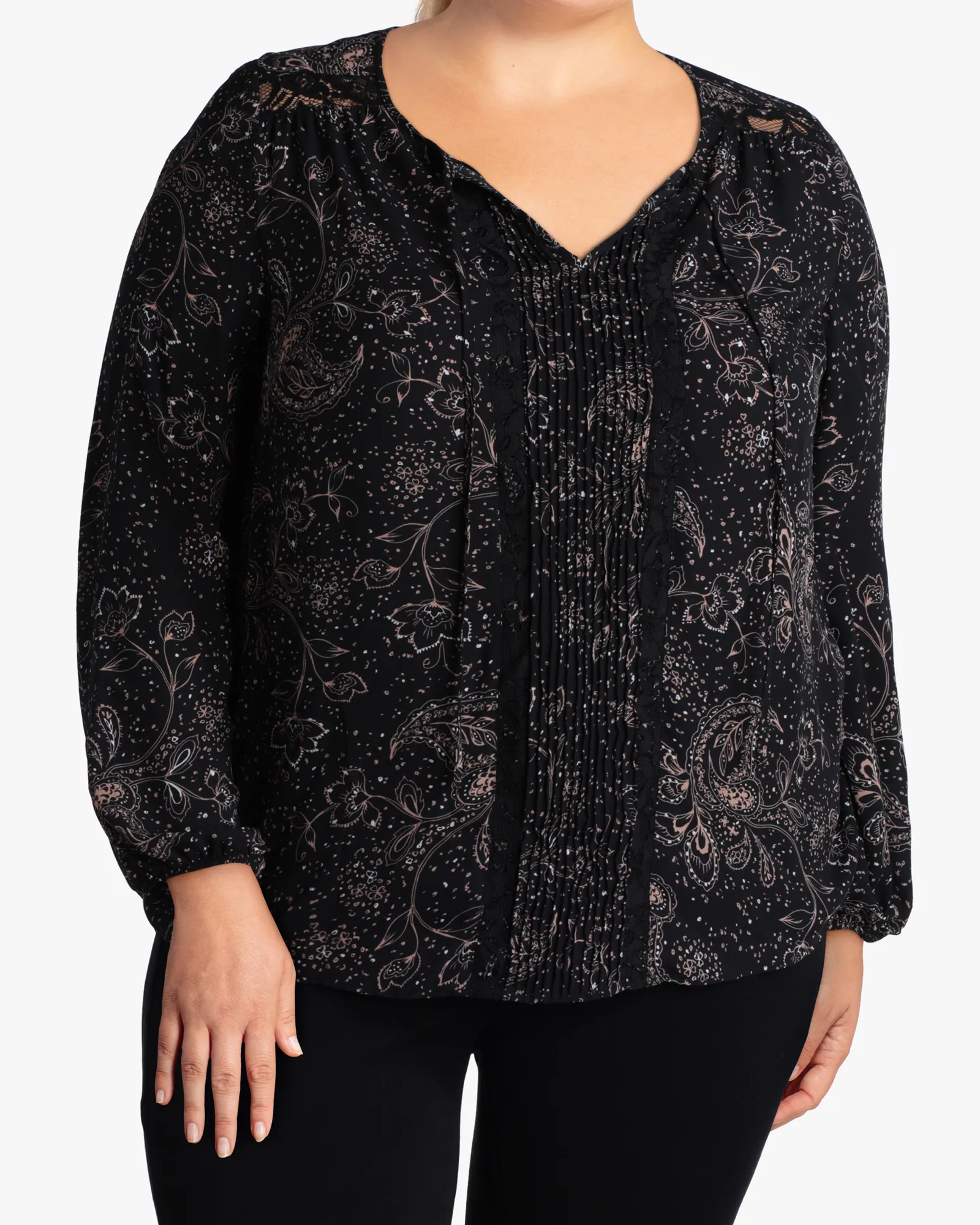 Jessamy Peasant Blouse | Black / Tan