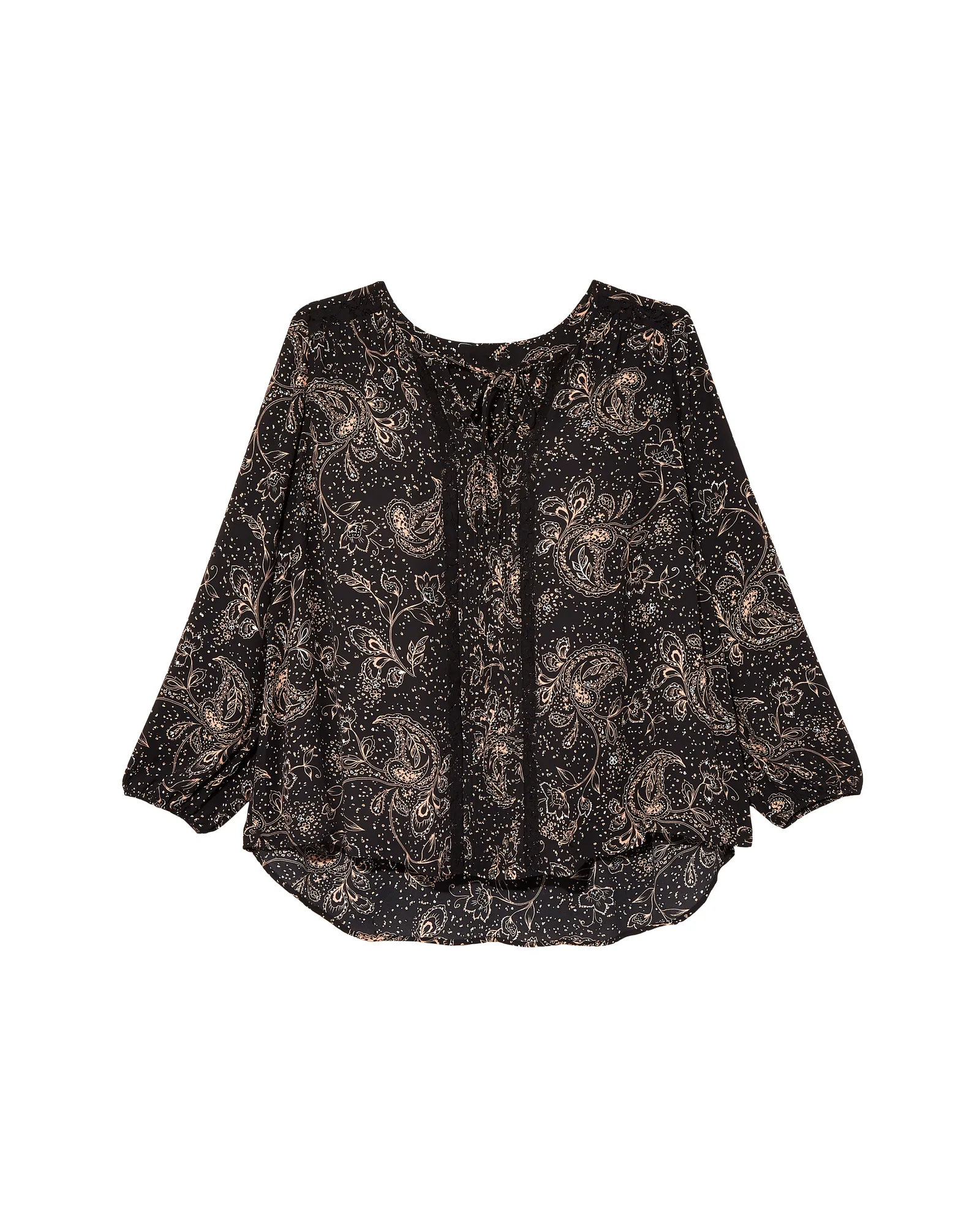 Jessamy Peasant Blouse | Black / Tan