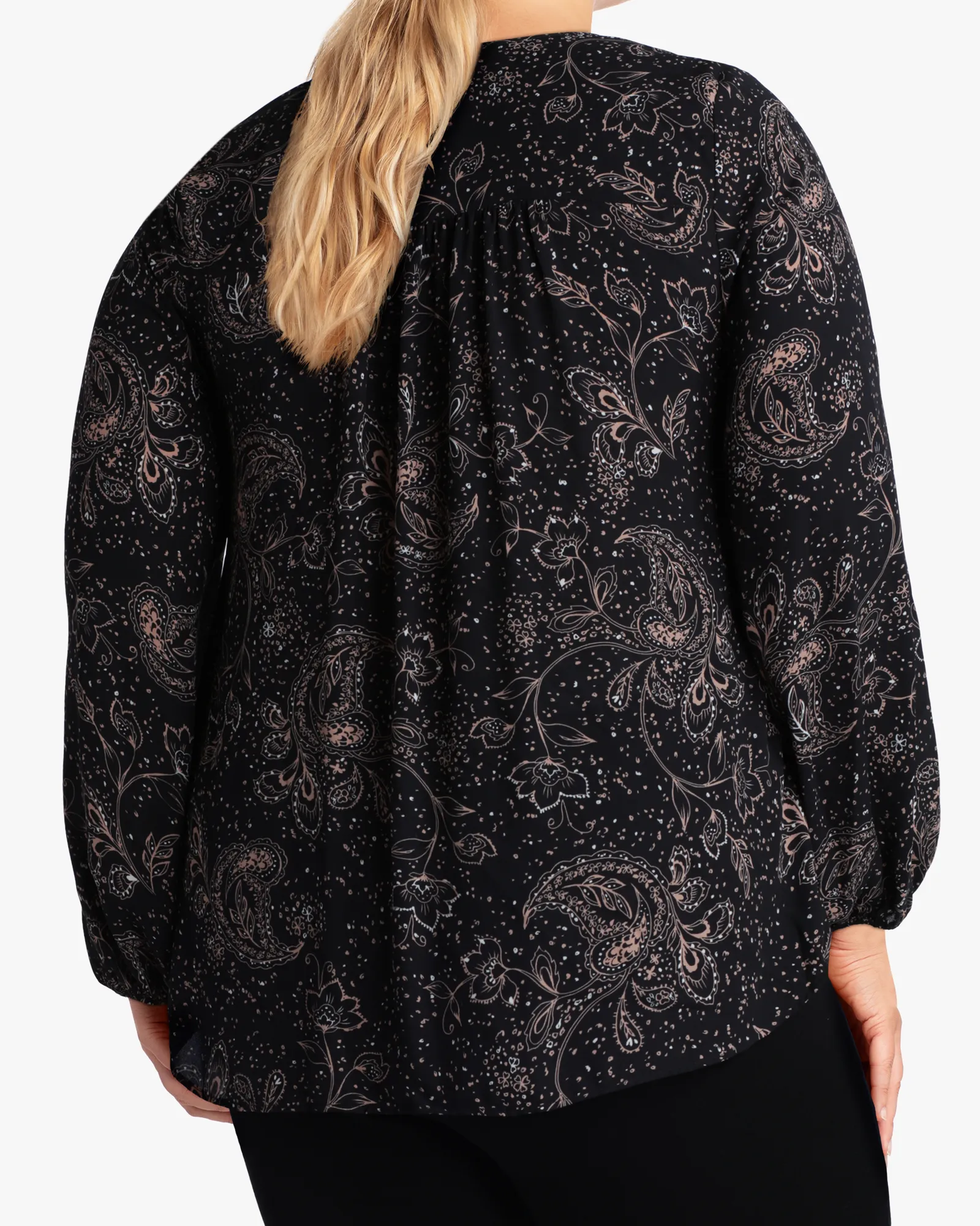 Jessamy Peasant Blouse | Black / Tan