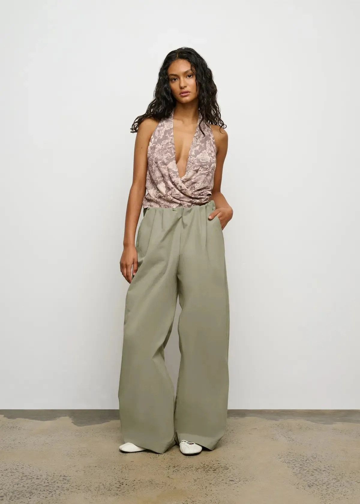 Joan Pant in Sage Green