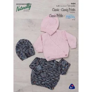 K404 Ballet Crossover Cardigan & Hat Set Pattern in both 4Ply & DK/8Ply