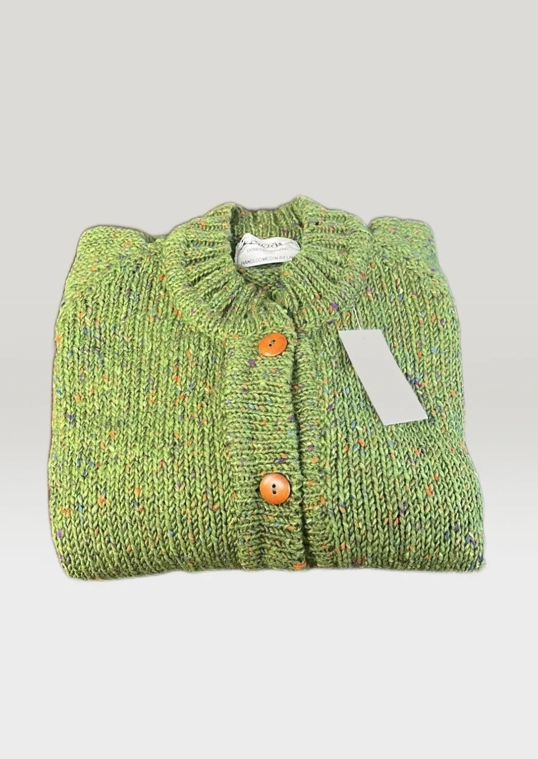 Ladies 4 Button Donegal Wool Cardigan | Green
