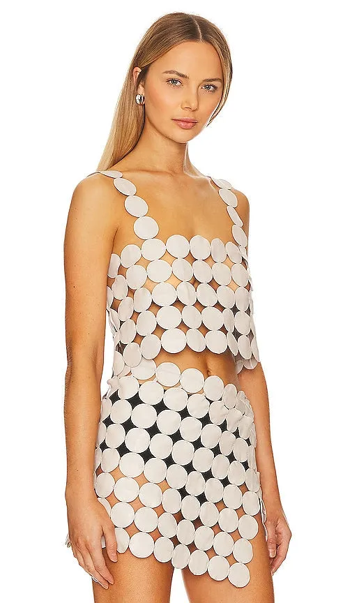 LAMARQUE Finley Leather Top in Ivory