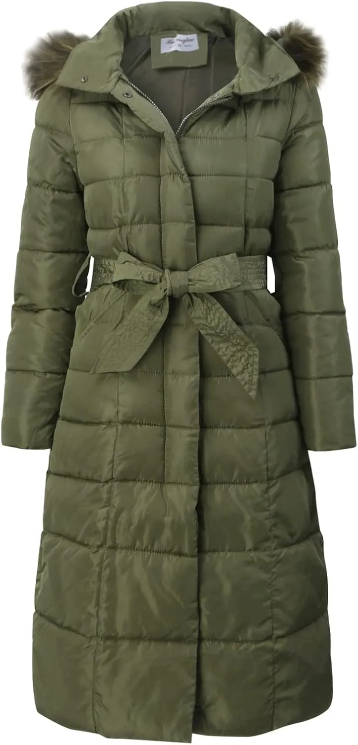 Long Jacket Women Fur Collar Lace Up Cotton Parkas Coat Classic Winter 2023 Warm with Hood Military Utility Jackets
