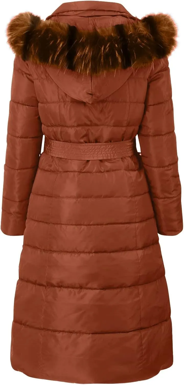 Long Jacket Women Fur Collar Lace Up Cotton Parkas Coat Classic Winter 2023 Warm with Hood Military Utility Jackets