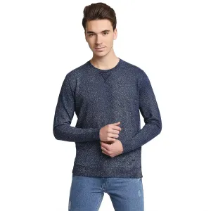 Men Blue Tailored Fit Solid Cotton Full Sleeve Sweatshirts