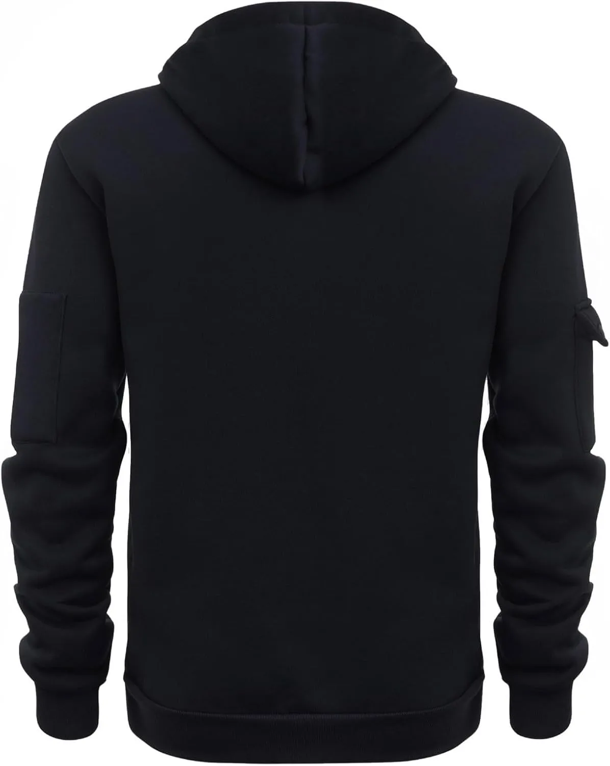 Men's Black Hoodie Sweatshirt Sleeved Zip Up Jacket Tops Outdoor Work Jackets For Men Graphic Sweatshirt Size 48