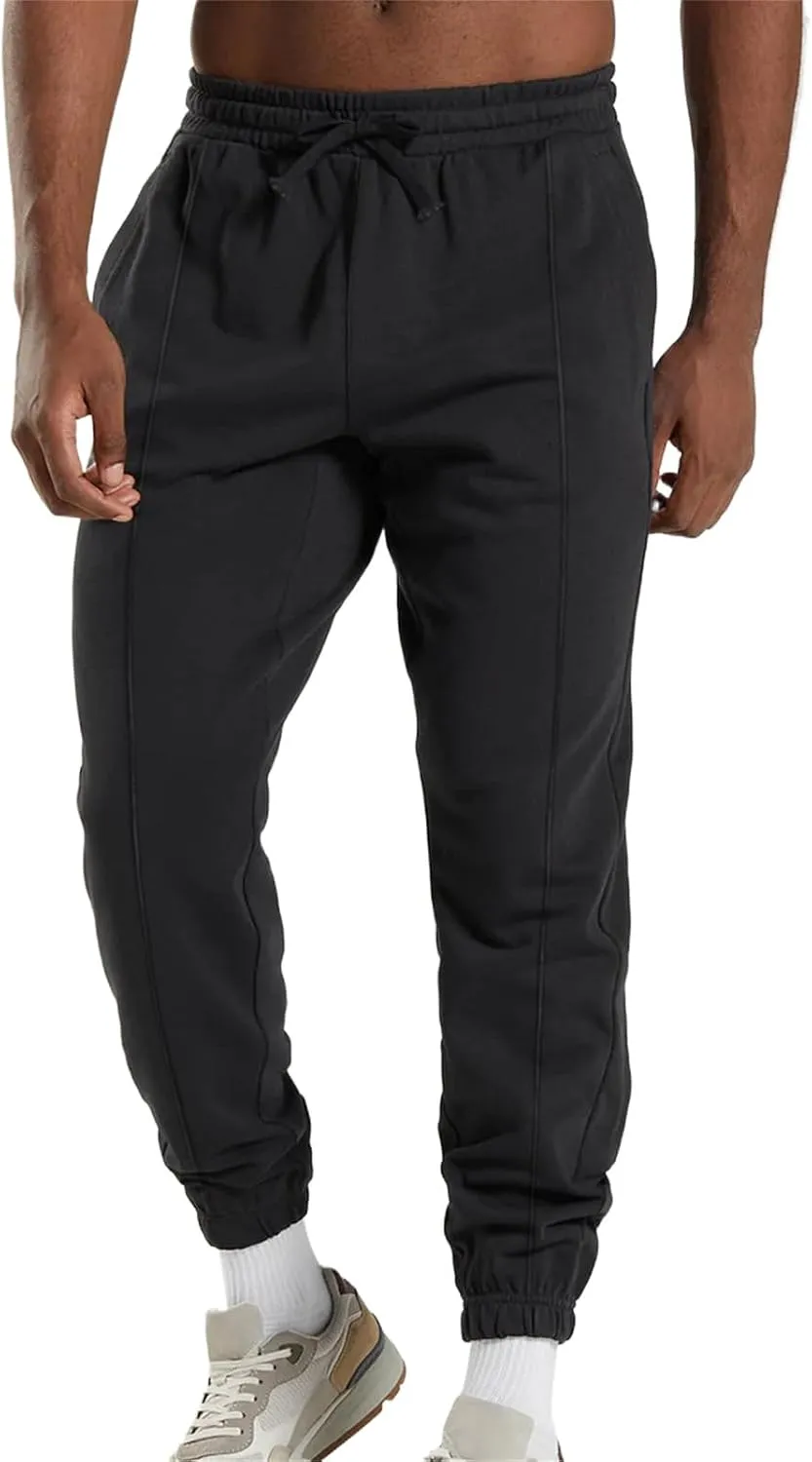 Men's High Waist Fleece Joggers Sweatpants Drawstring Track Pants with Pockets for Yoga Workout Running Lounge Wear