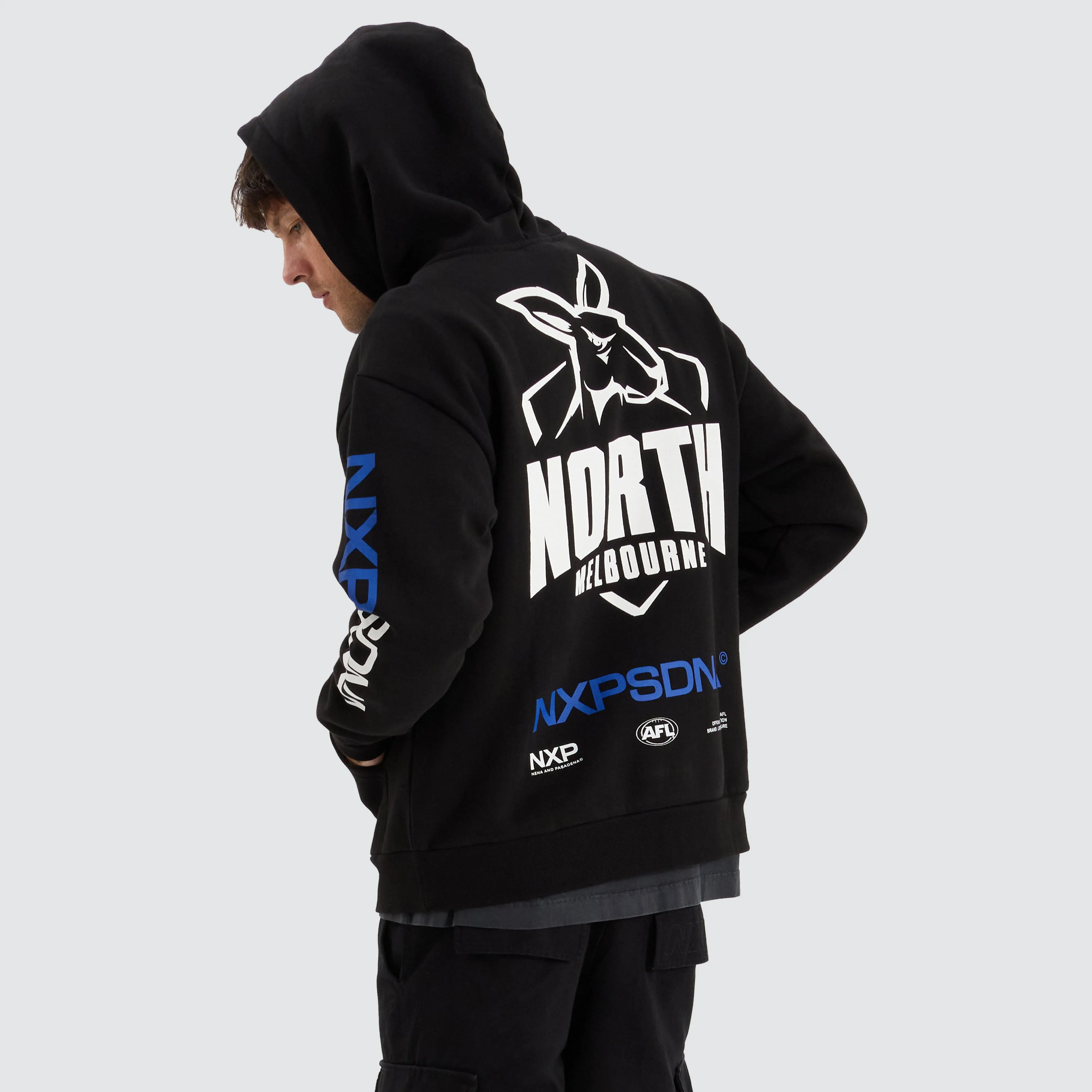 North Melbourne Kangaroos AFL Relaxed Hoodie Jet Black