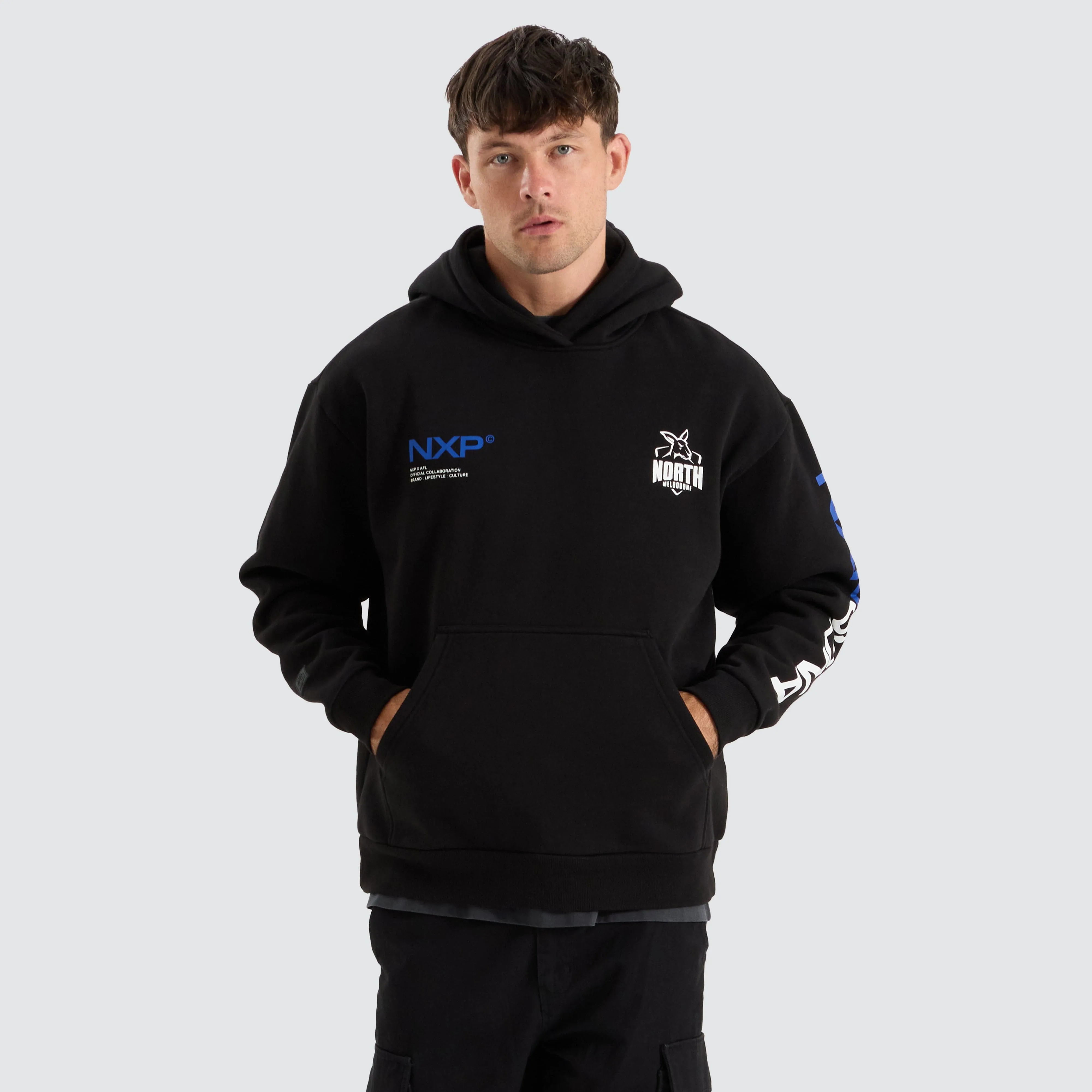 North Melbourne Kangaroos AFL Relaxed Hoodie Jet Black