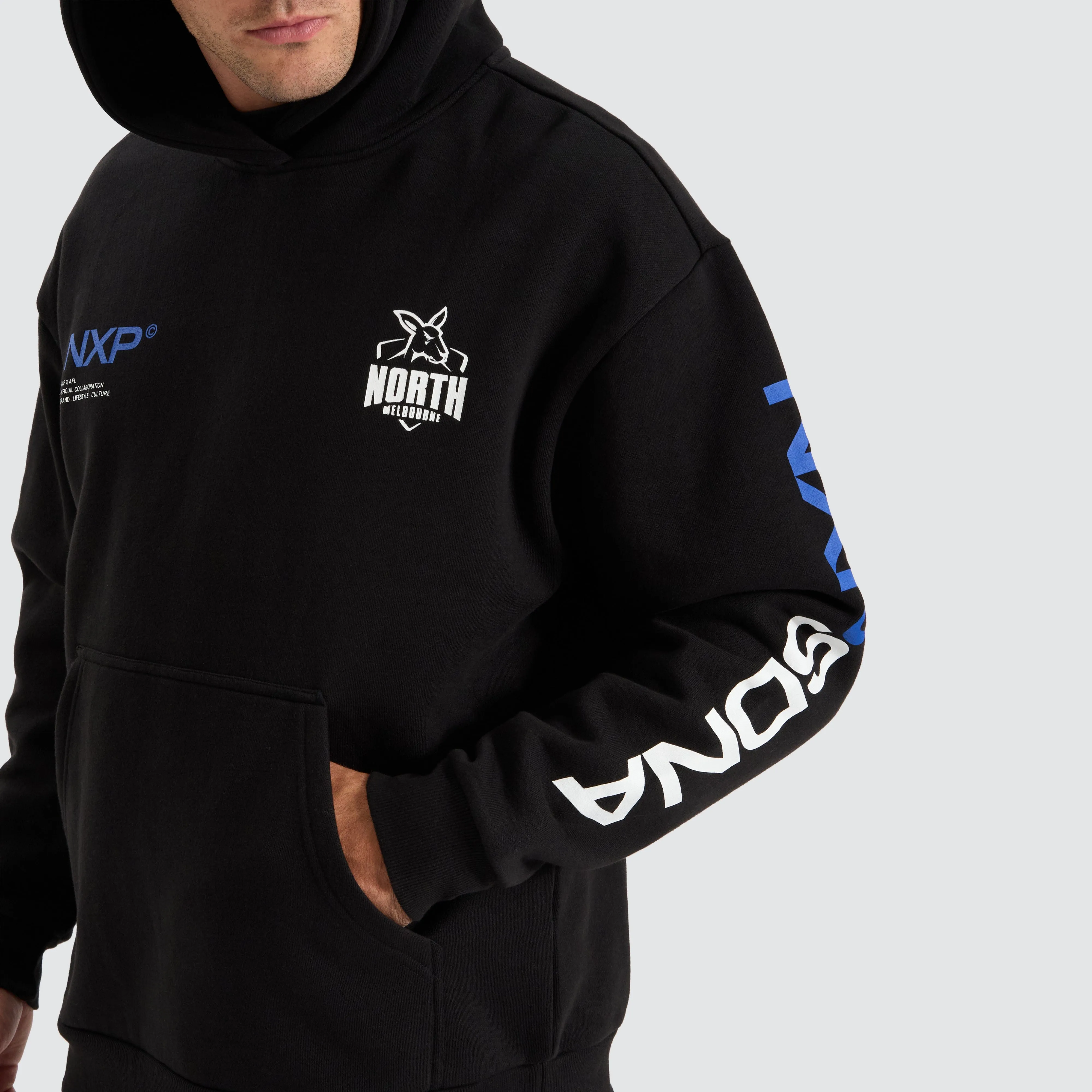 North Melbourne Kangaroos AFL Relaxed Hoodie Jet Black