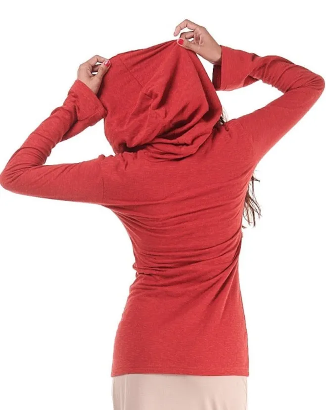 Overstock Sale Cotton Long Neck Cowl Hoodie