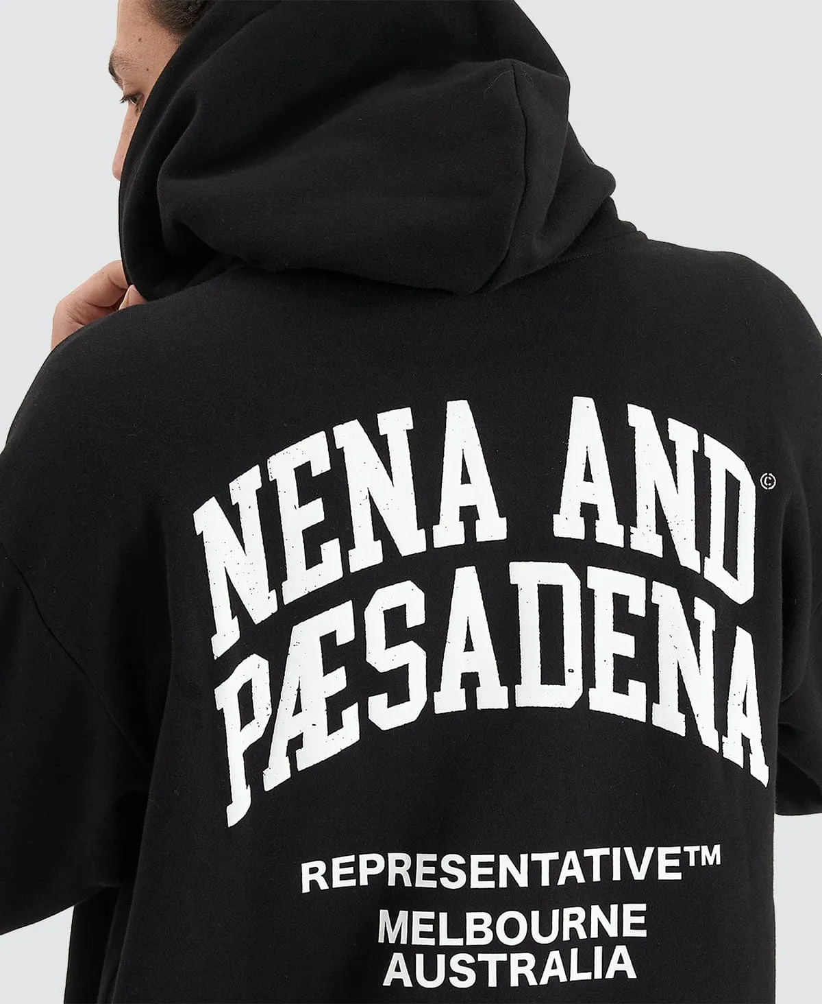 Overtaking Relaxed Hooded Zip Jumper Jet Black