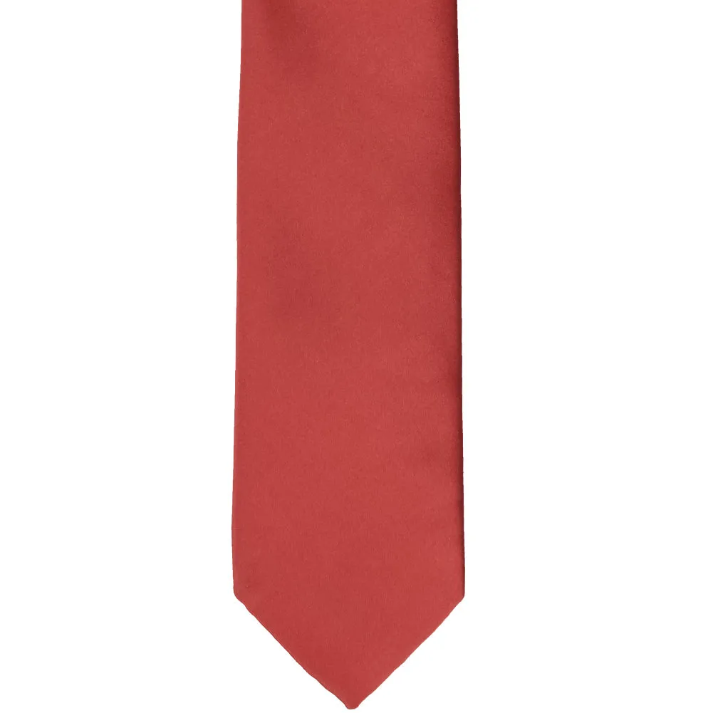 Persimmon Premium Slim Necktie, 2.5" Width