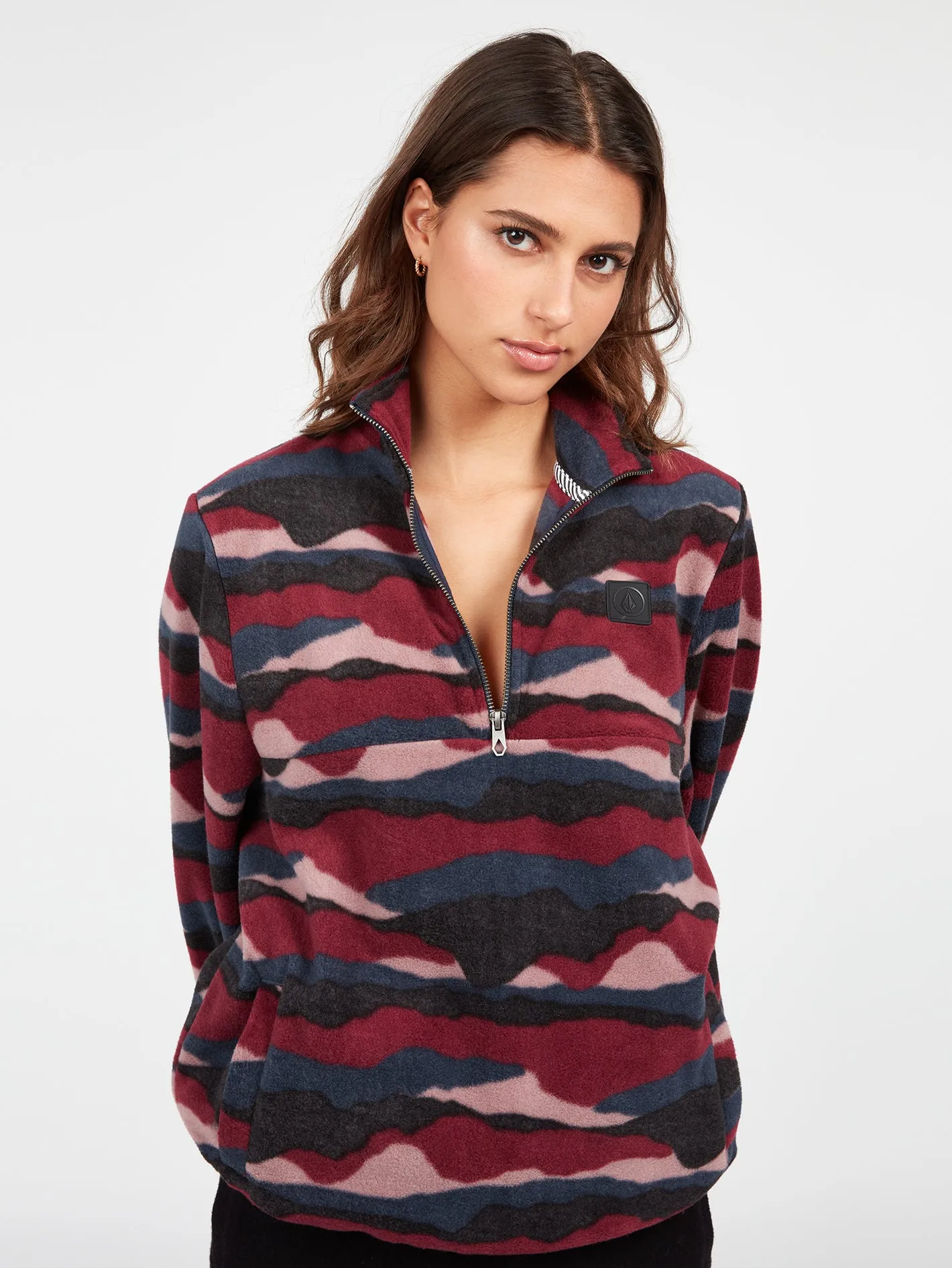 Pheelin It Mock Neck Hoodie - Burgundy