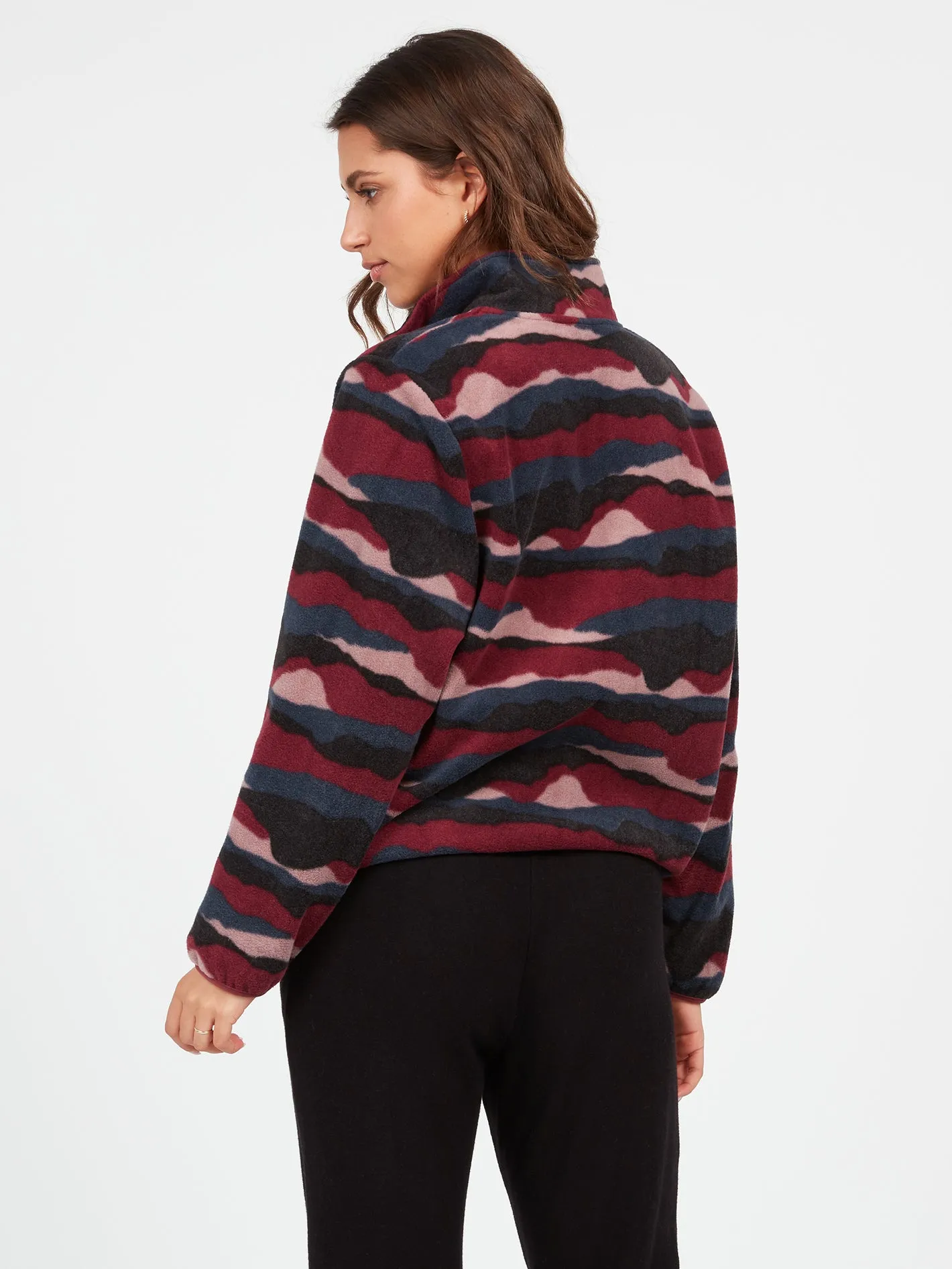 Pheelin It Mock Neck Hoodie - Burgundy
