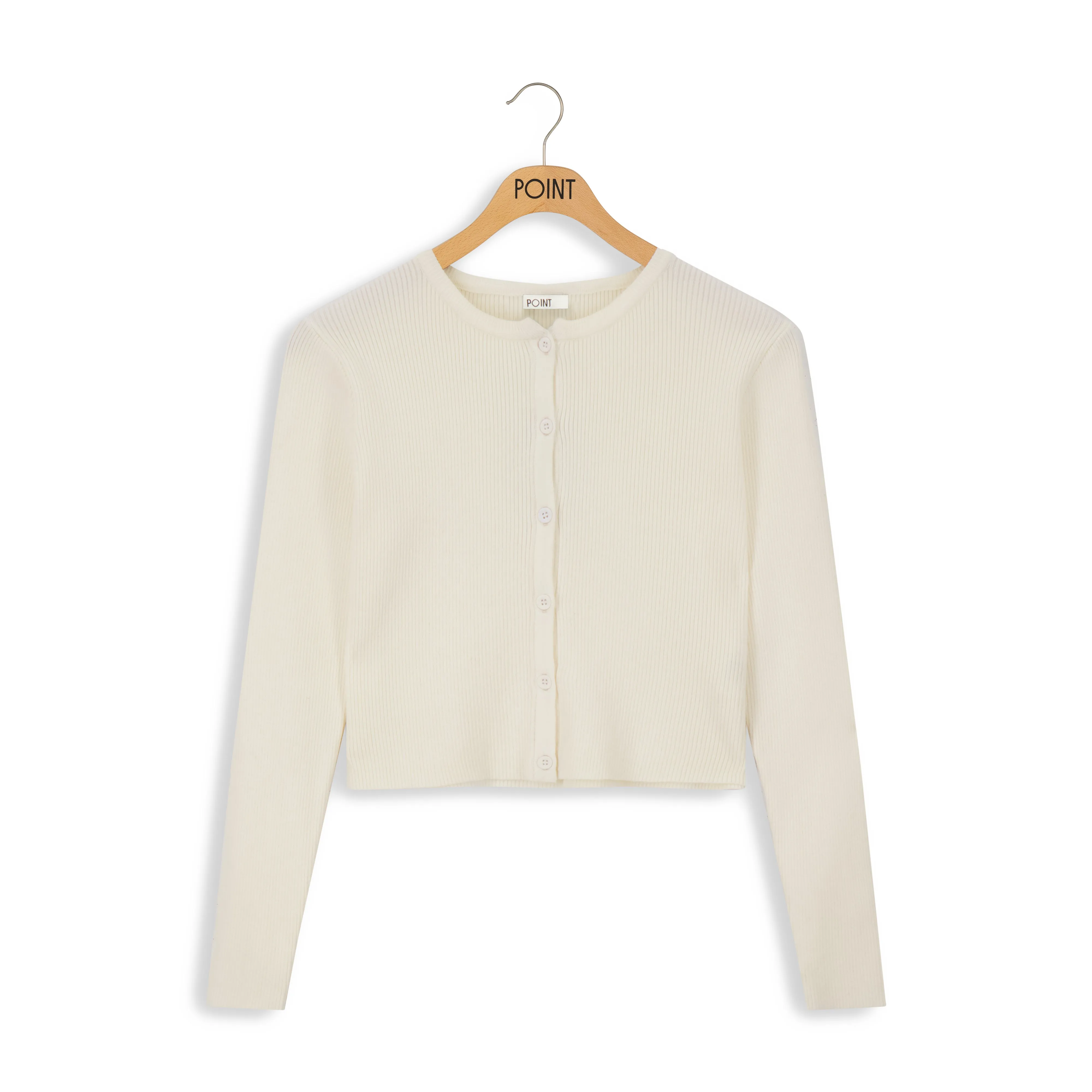 point ribbed classic cardi