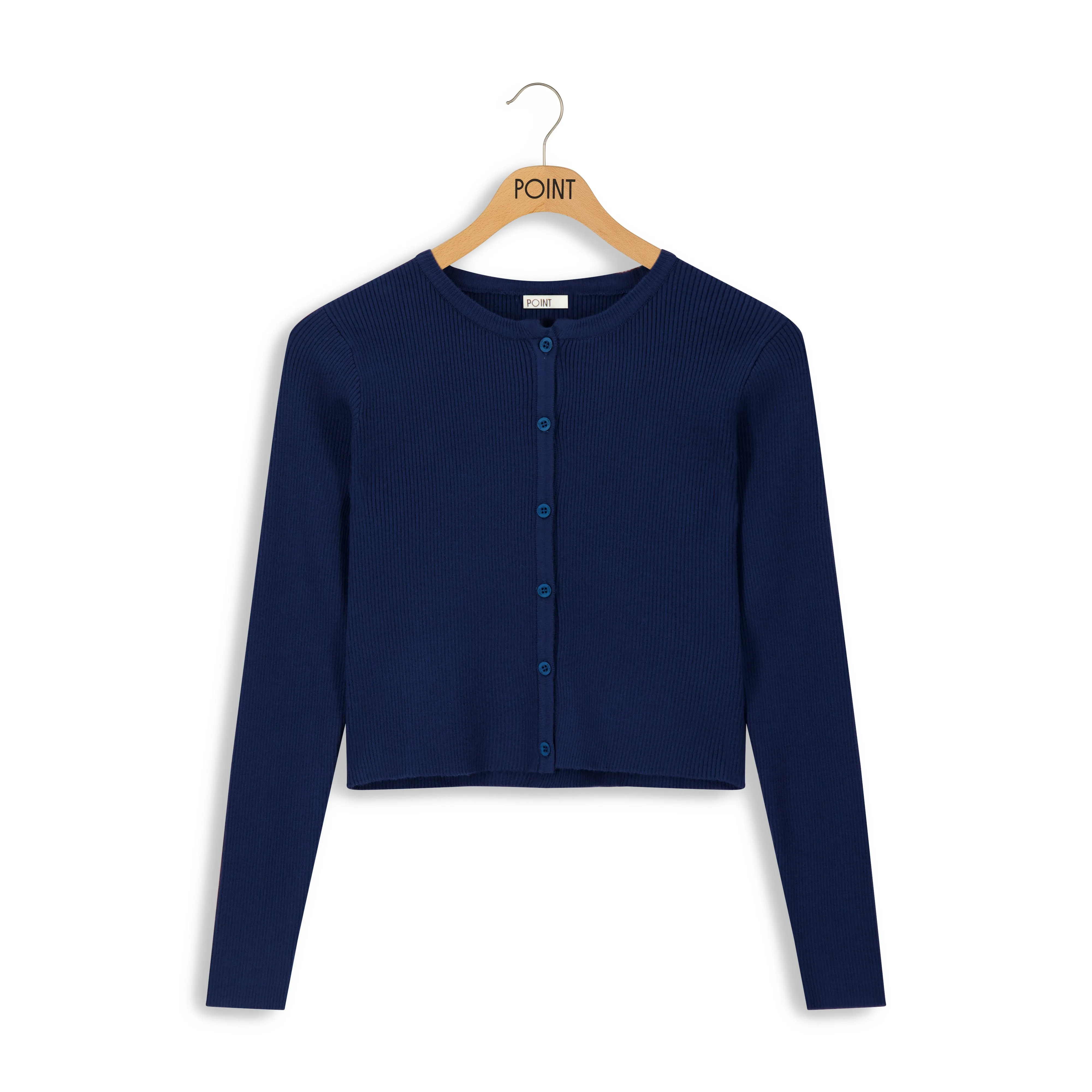 point ribbed classic cardi