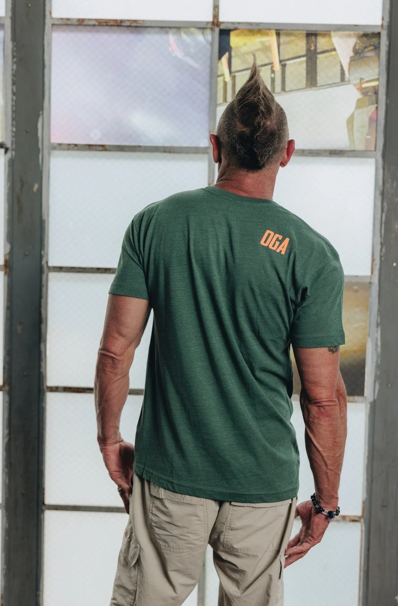 "OG Script" - OGA Unisex Graphic Tee - Pine Green Heather