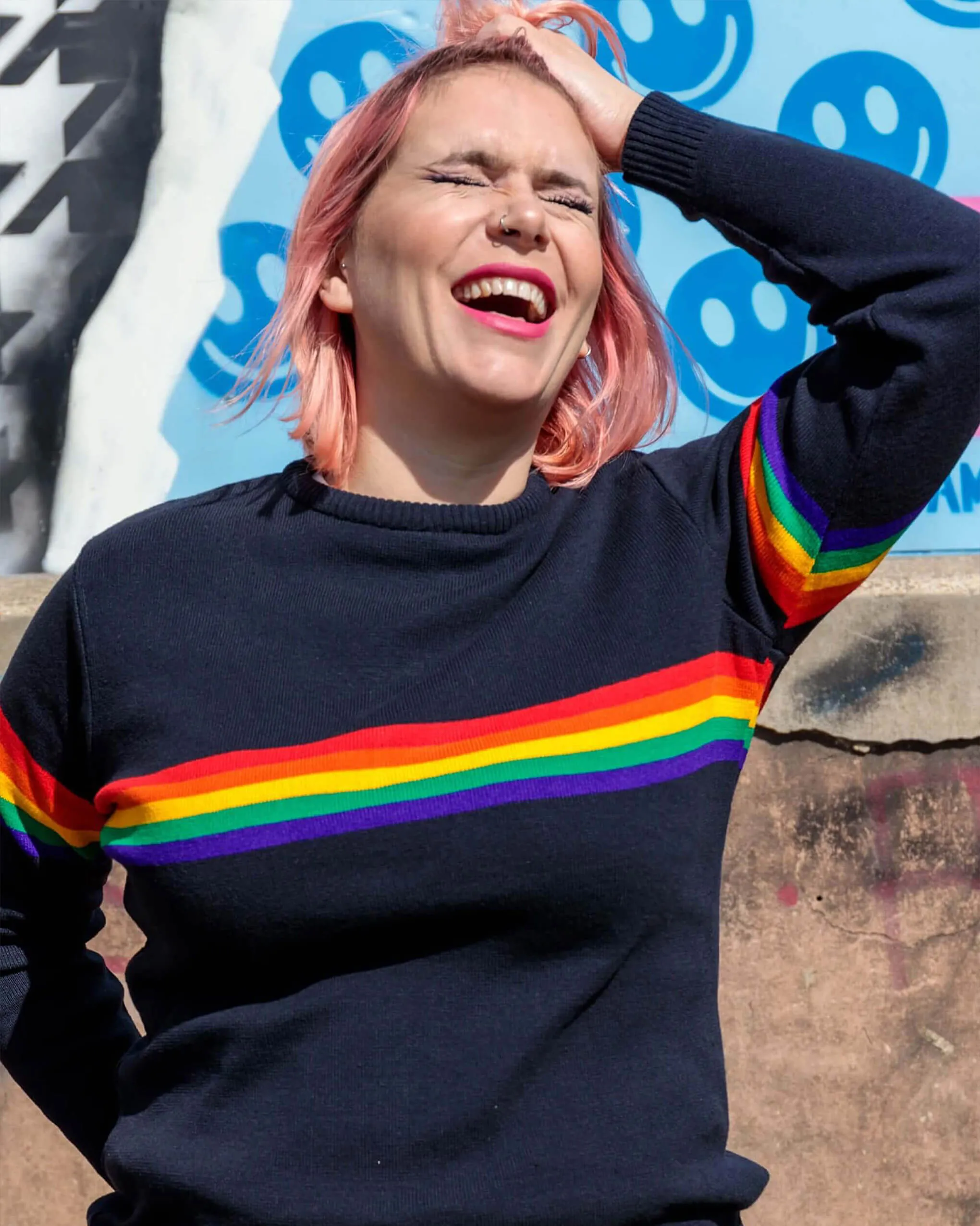 Rainbow Navy Jumper
