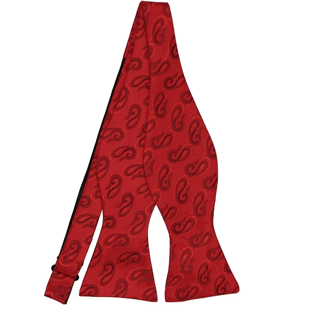 Red and Wine Etna Paisley Self-Tie Bow Tie