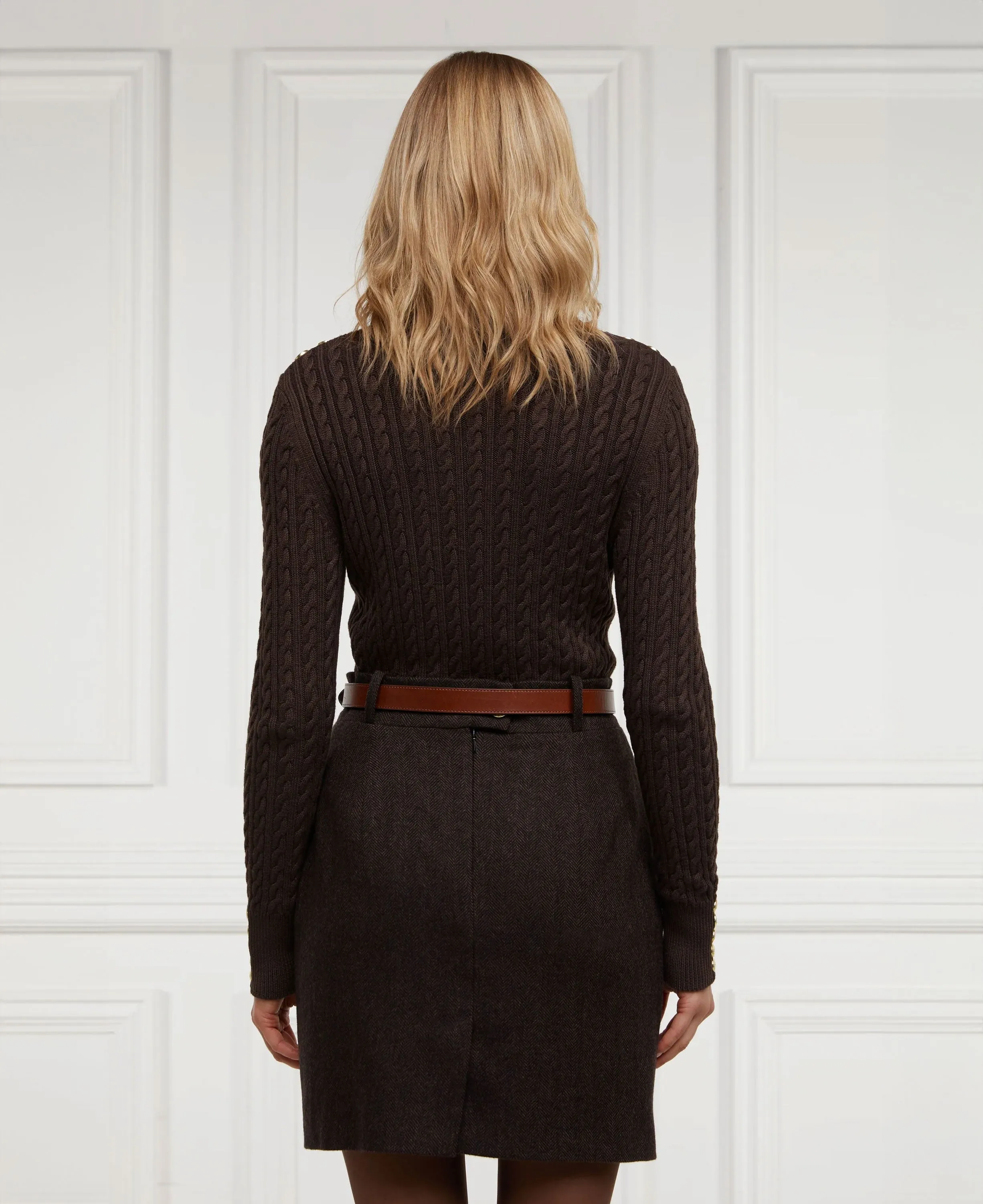 Regency Skirt - Chocolate Herringbone
