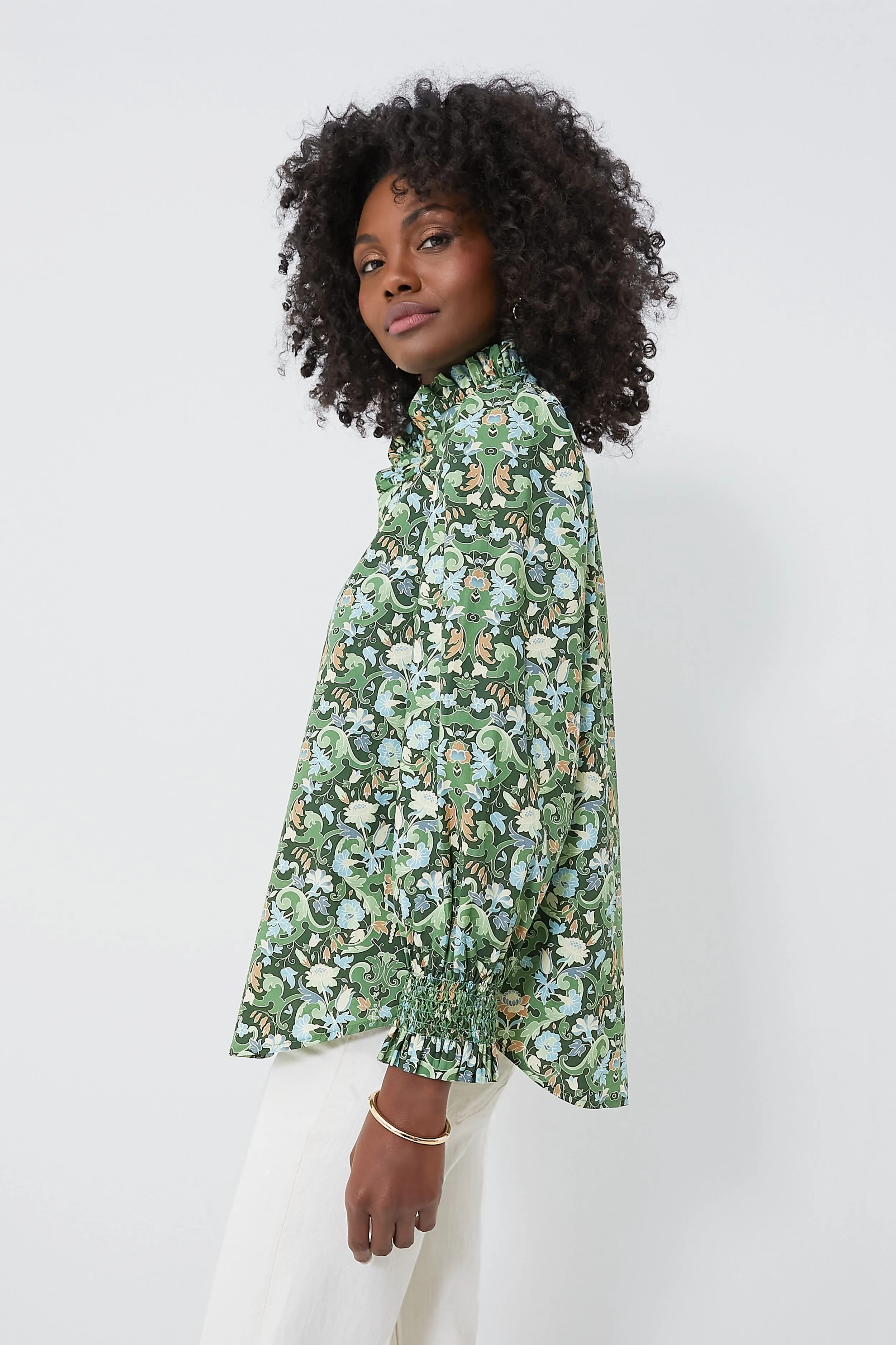 Sage Deco Damask Teagan Popover