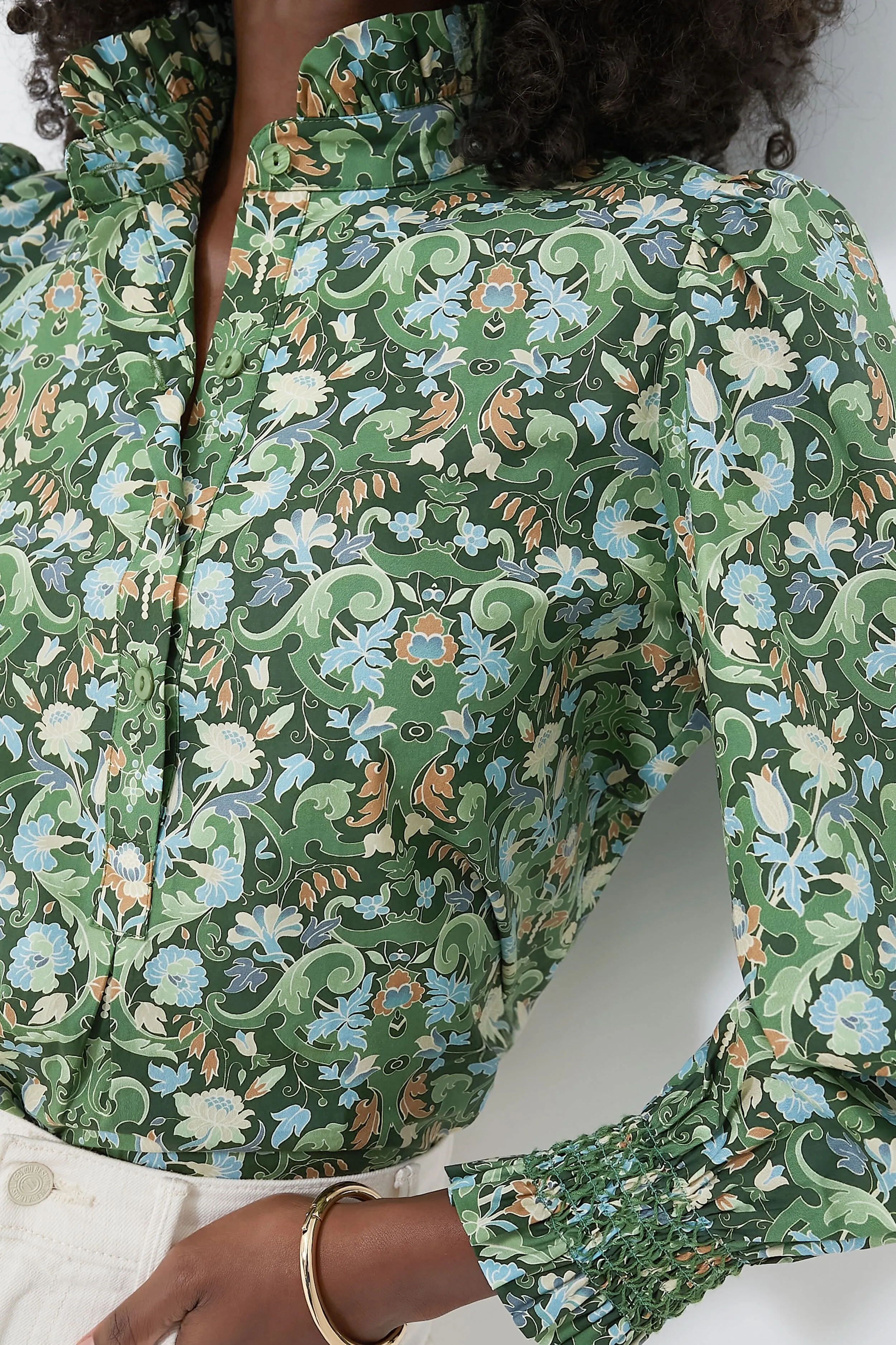 Sage Deco Damask Teagan Popover