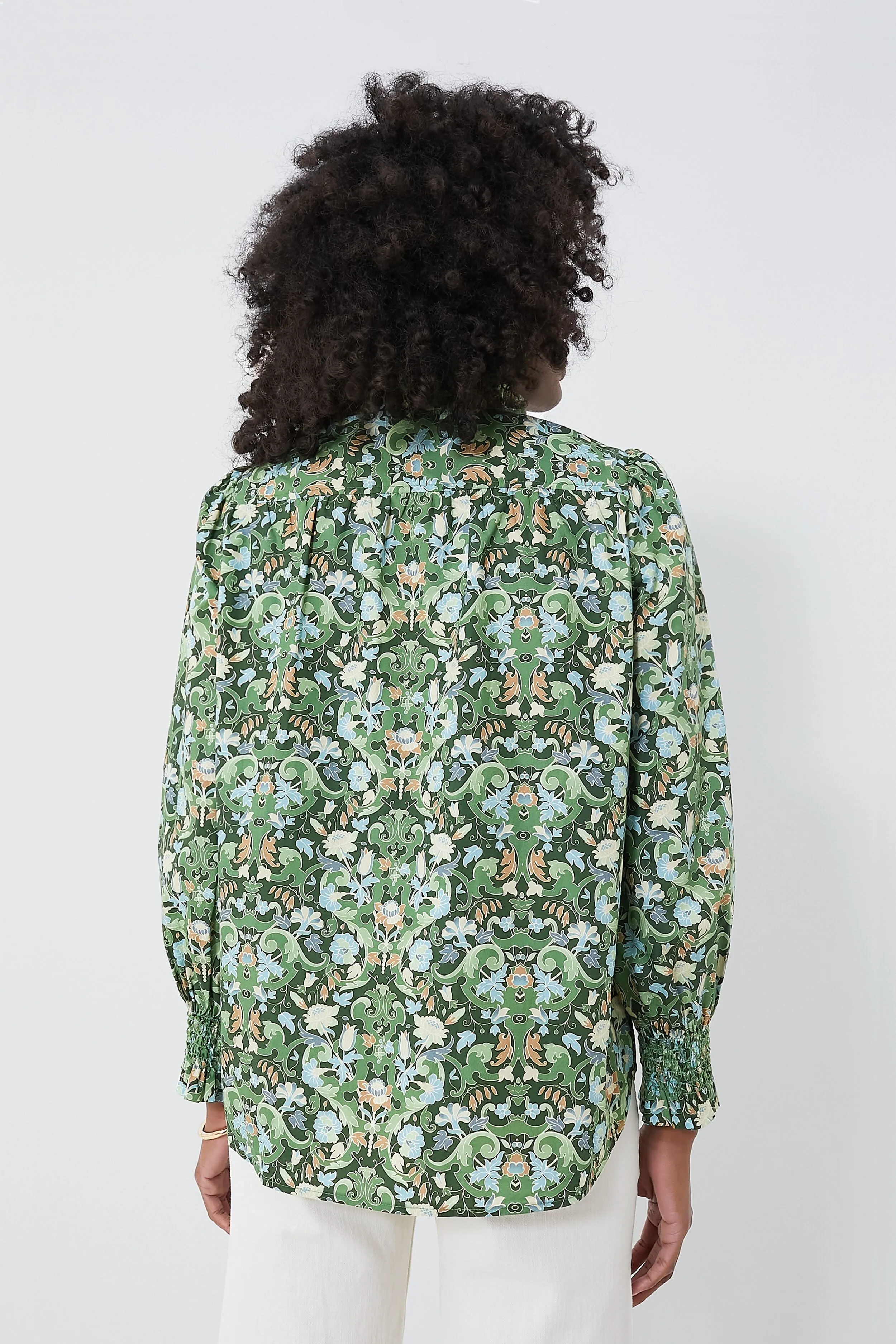 Sage Deco Damask Teagan Popover
