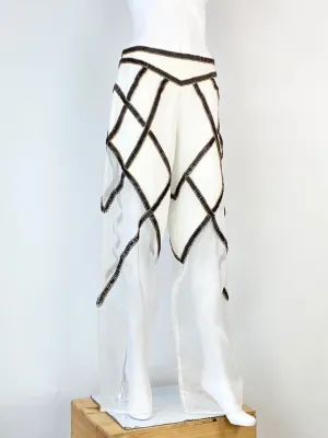 Sass & Bide White 'Bite your Tongue' Beaded Slacks NWT - AU8