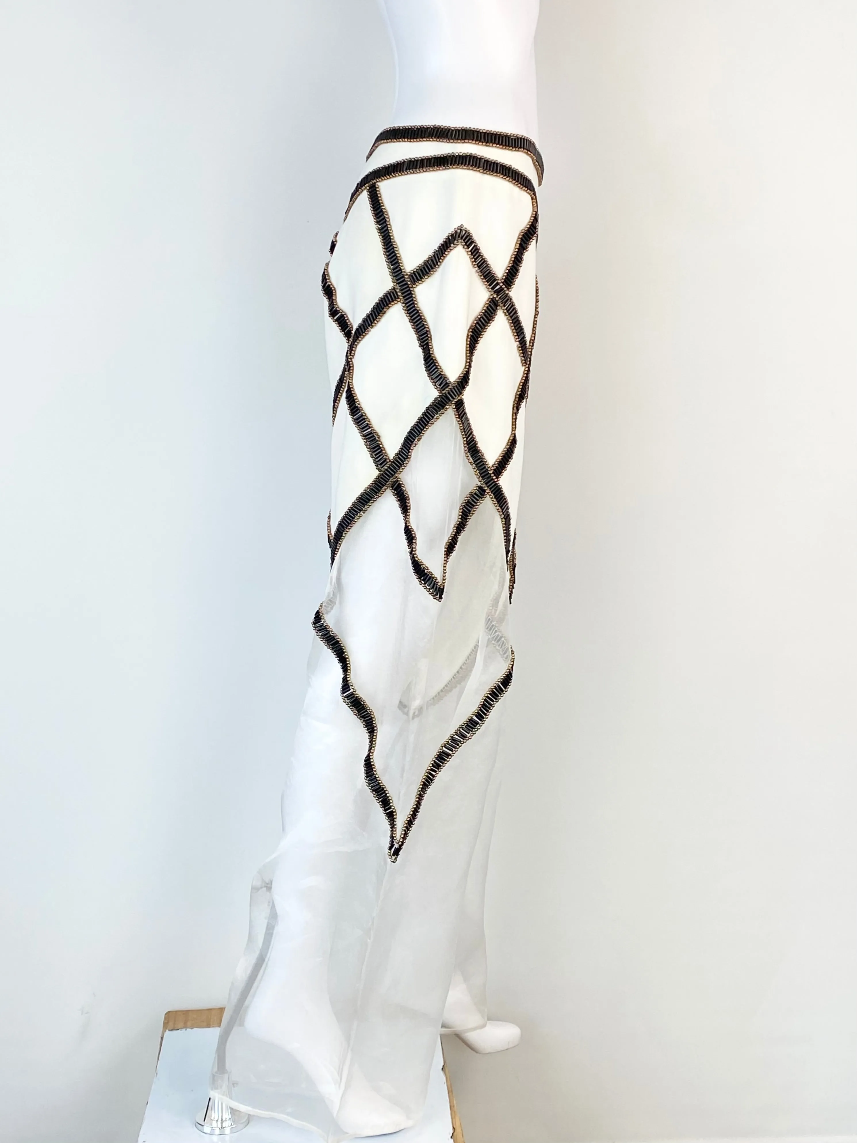 Sass & Bide White 'Bite your Tongue' Beaded Slacks NWT - AU8