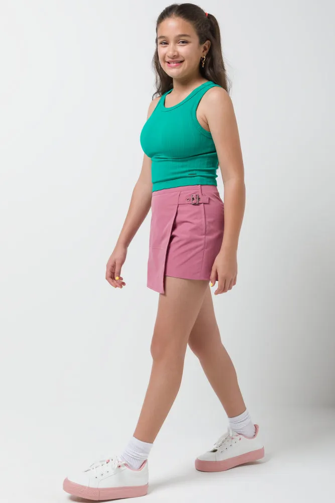 Side Buckle Skort Rose Pink