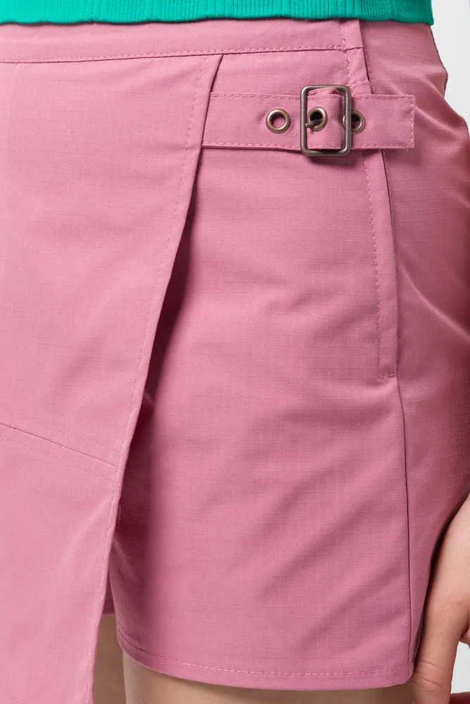 Side Buckle Skort Rose Pink