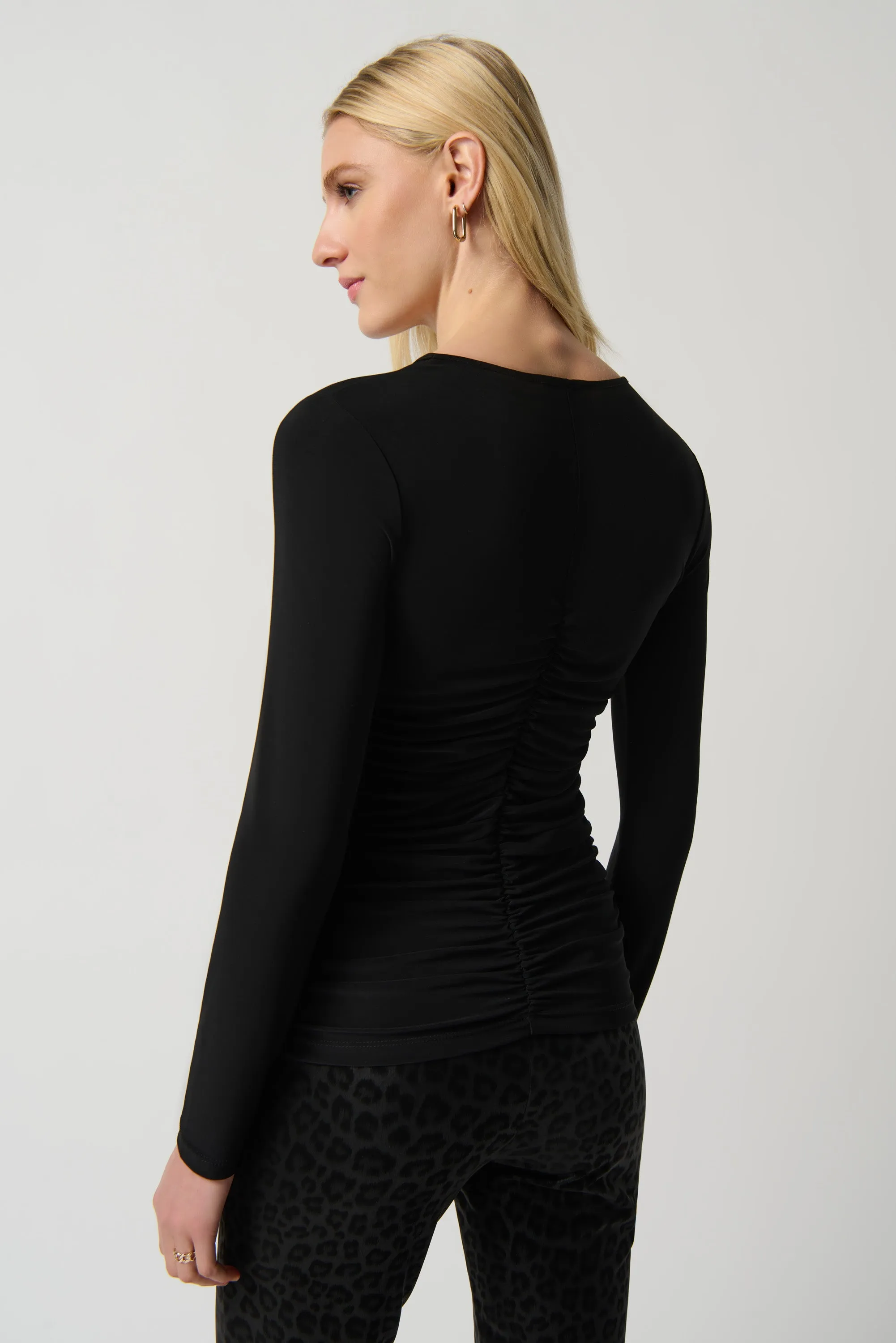 Silky Knit Fitted Long Sleeve Top