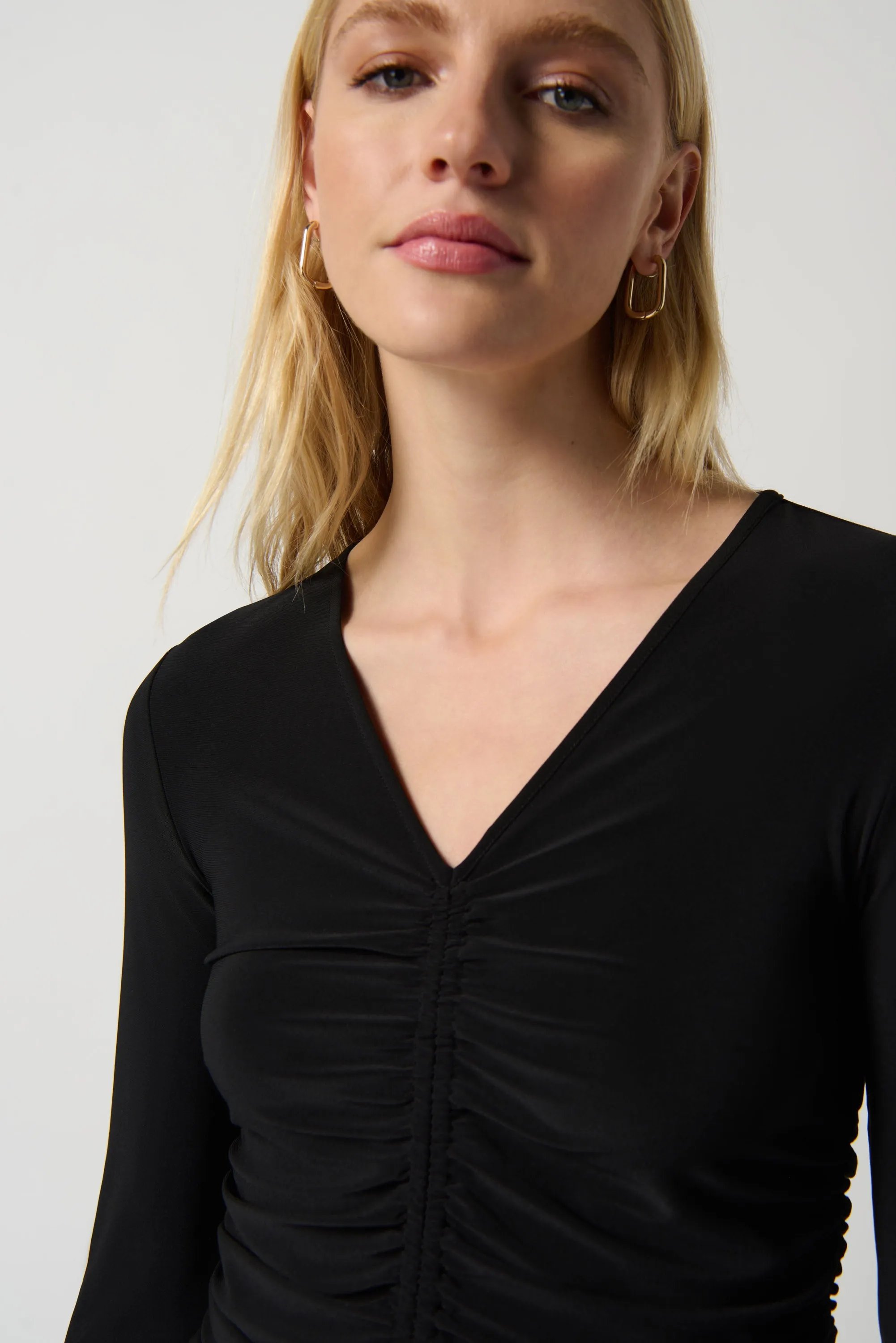 Silky Knit Fitted Long Sleeve Top