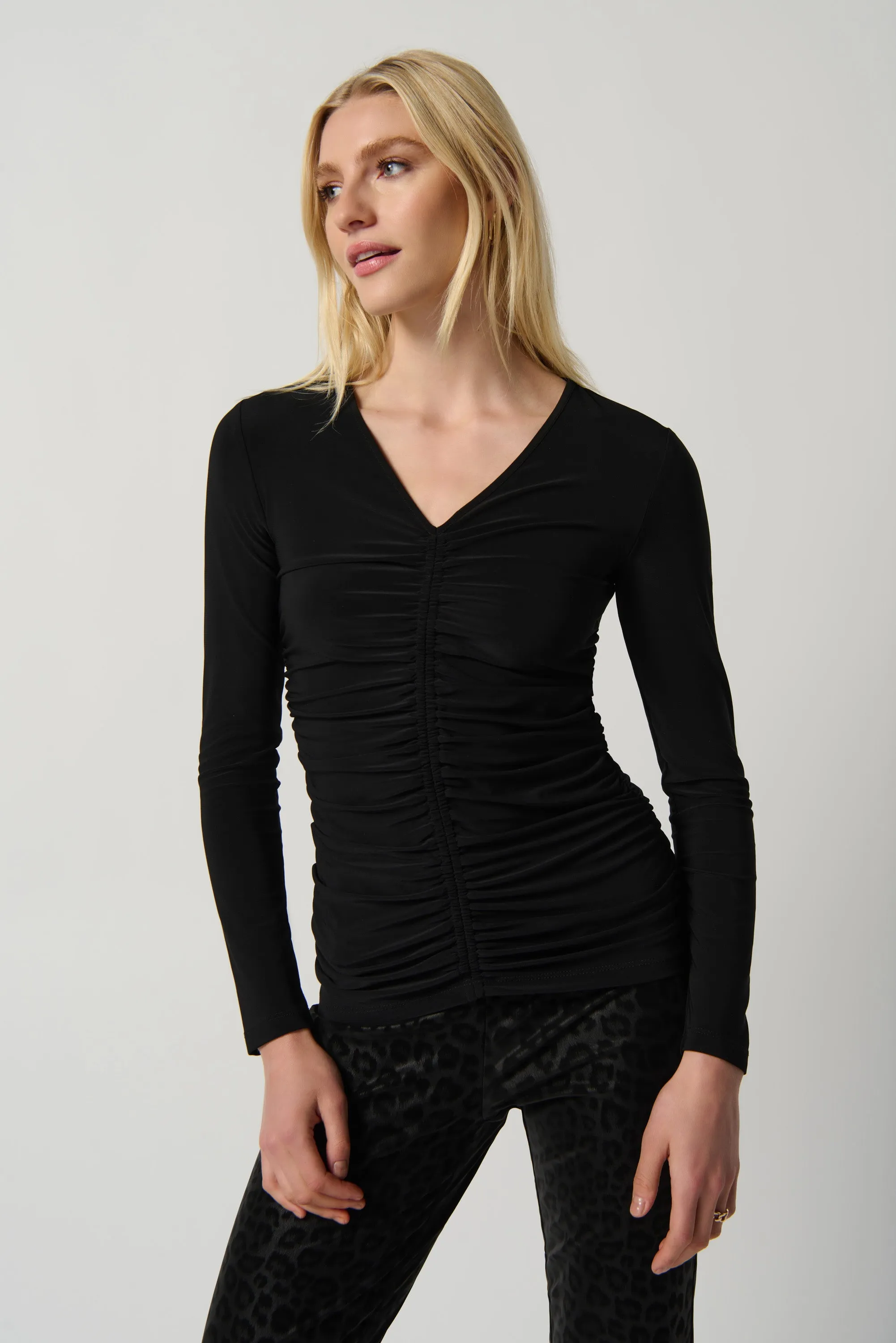 Silky Knit Fitted Long Sleeve Top