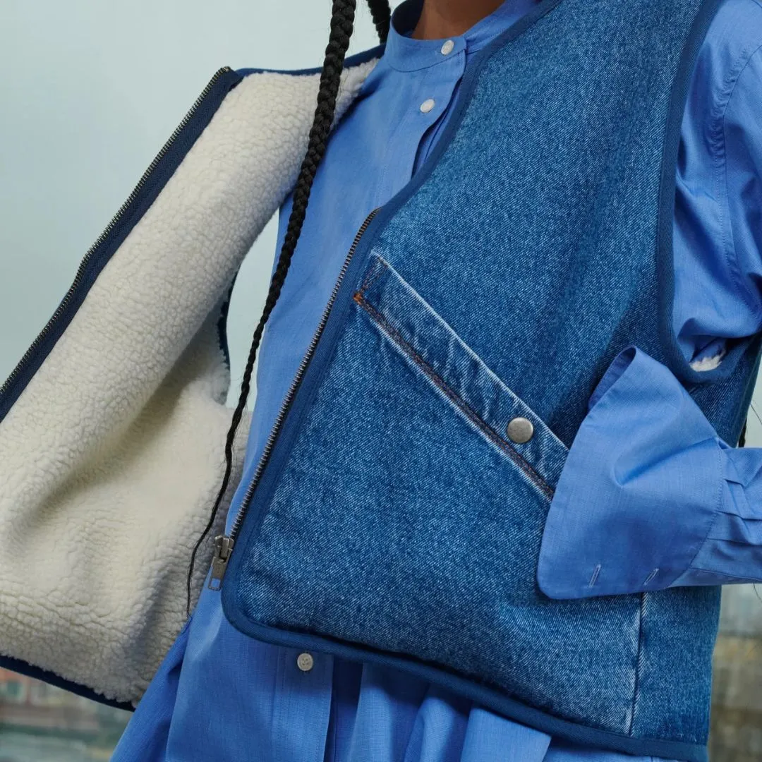 Simon Waistcoat (Washed Blue Denim)