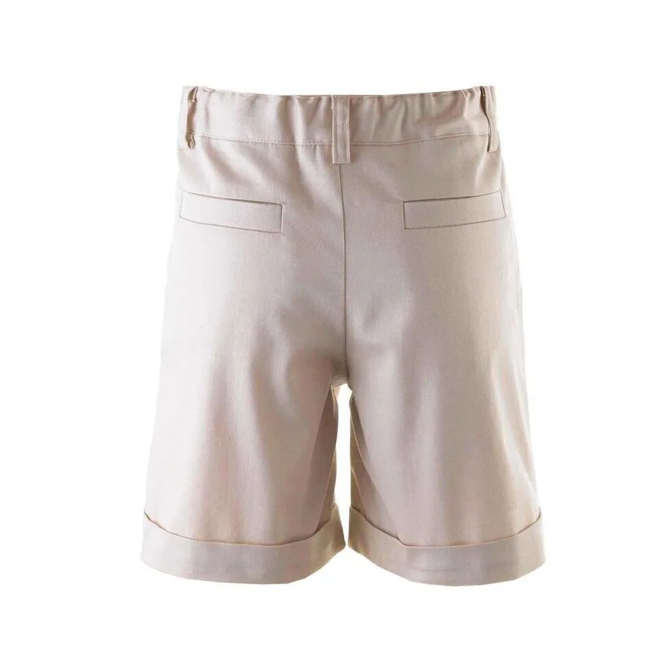Tan Tailored Shorts