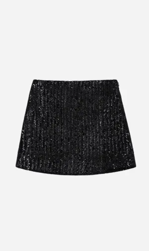 Tierra Skirt - Black Sequin