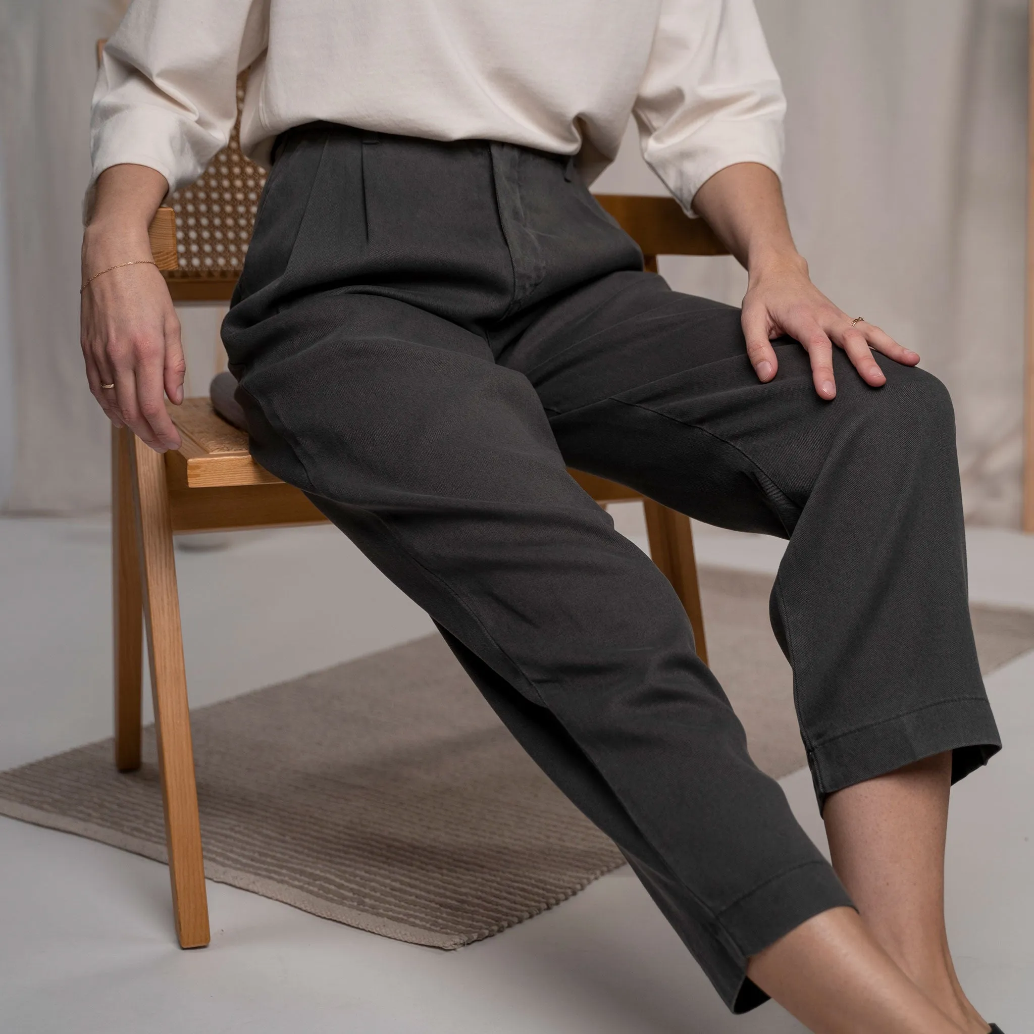 Vabia V1 - Slacks aus Tencel, Dunkelgrau