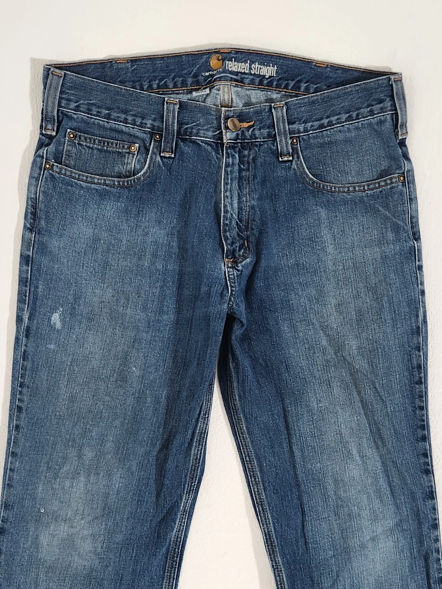Vintage 2000s Carhartt Painted Relaxed Straight Jeans Sz. 34 x 32