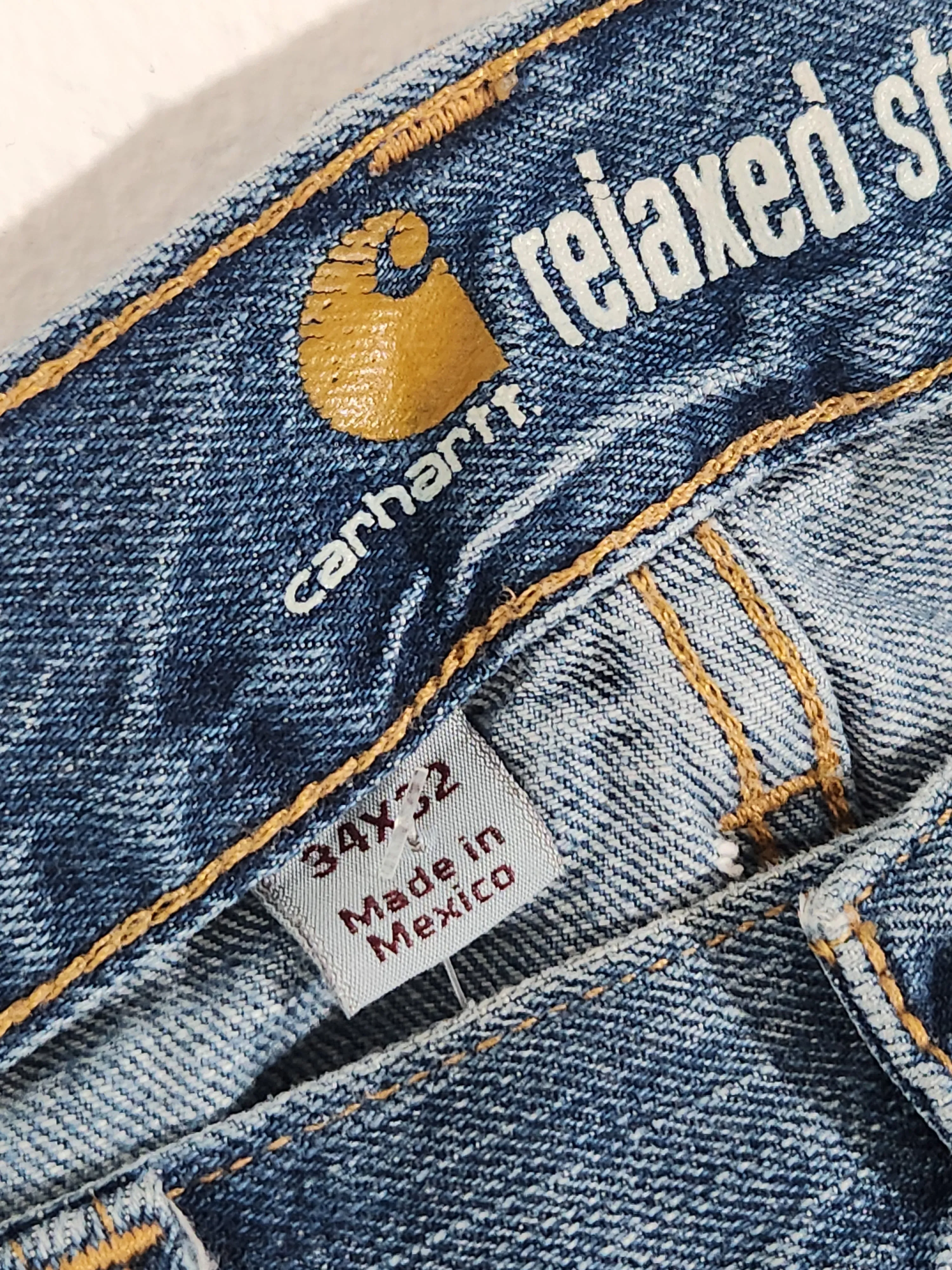 Vintage 2000s Carhartt Painted Relaxed Straight Jeans Sz. 34 x 32