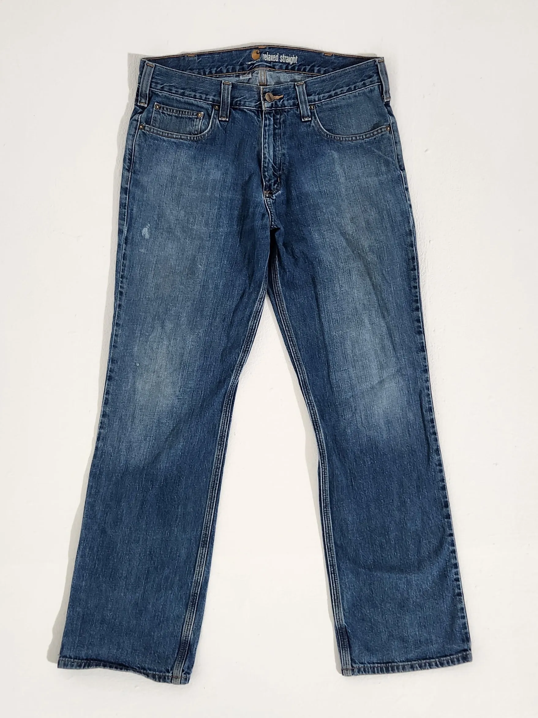 Vintage 2000s Carhartt Painted Relaxed Straight Jeans Sz. 34 x 32