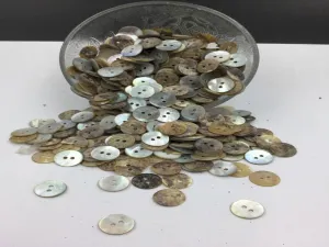 White Circular 2 Hole Mother of Pearl Shell Buttons