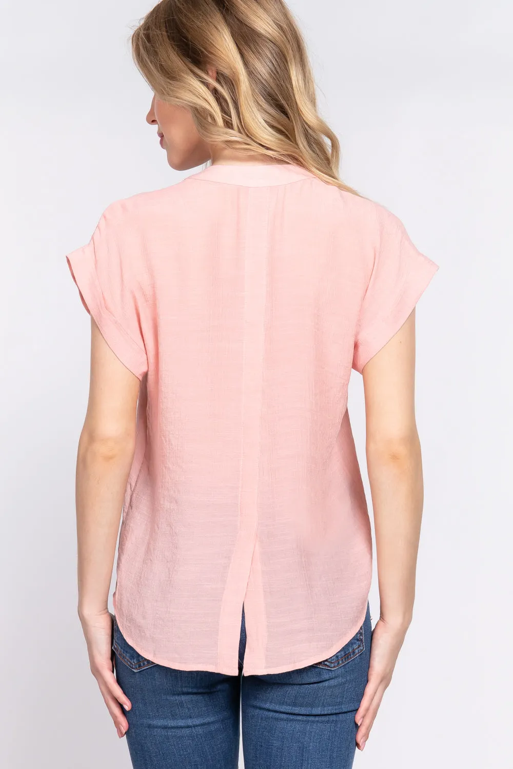 Women's Dolman Slv Button Down Woven Top